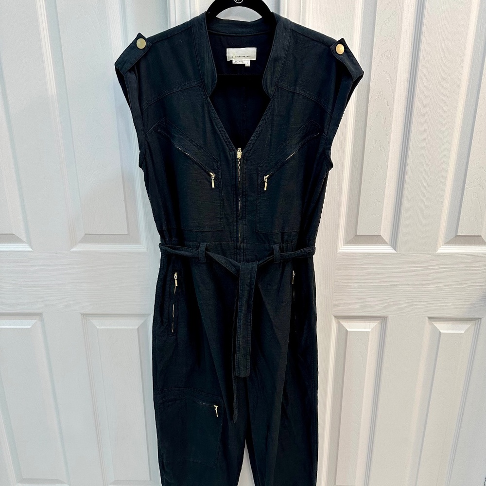 Anthropologie Black Sleeveless Jumpsuit